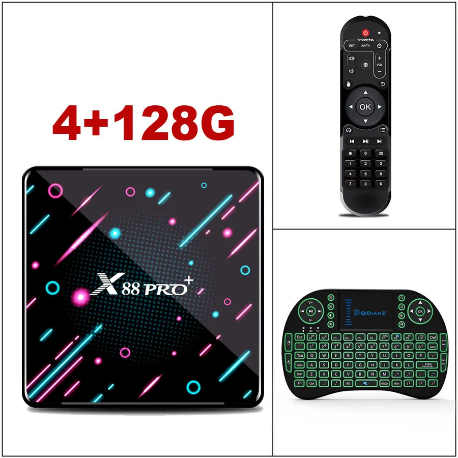 X88 PRO plus Android 9,0 Восьмиядерный ТВ приставка RK3368 4G 64G 128GB BT4.0 4K Google Play медиаплеер ТВ приставка X88 pro - Цвет: 4G128G ADD I8