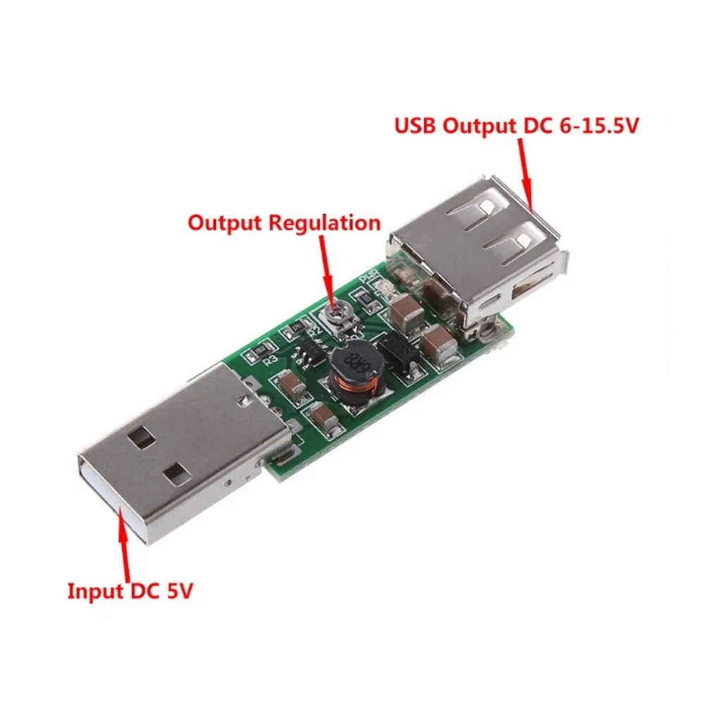 DC-DC USB 5 В до 6-15 в повышающий преобразователь модуль регулируемый выход DC преобразователь напряжения 6 в 7 в 8 в 9 в 12 В