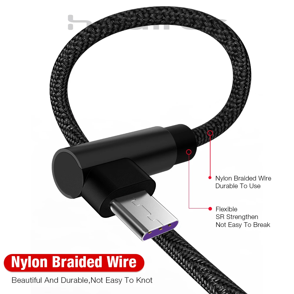 5А usb type C 90 градусов USB C кабель для samsung S10 S8 Xiaomi mi 9 9T красный mi Note 7 Быстрая зарядка type C кабель для huawei P20 P30