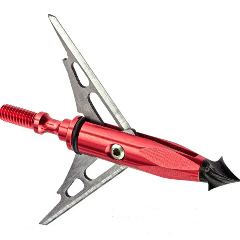 Composto de Caça Tiro com Arco Seta Precisa Cabeça Setas Raiva Broadhead 100gn Alta Qualidade Alumínio 2 Cor 6 Pçs 4 precisa cabeça setas raiva broadhead tiro com