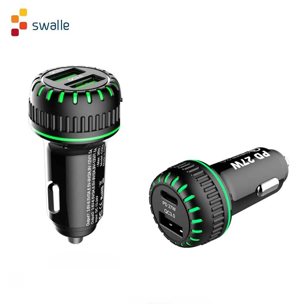Быстрое Автомобильное зарядное устройство Swalle с двойным USB QC 3 0 Bluetooth для