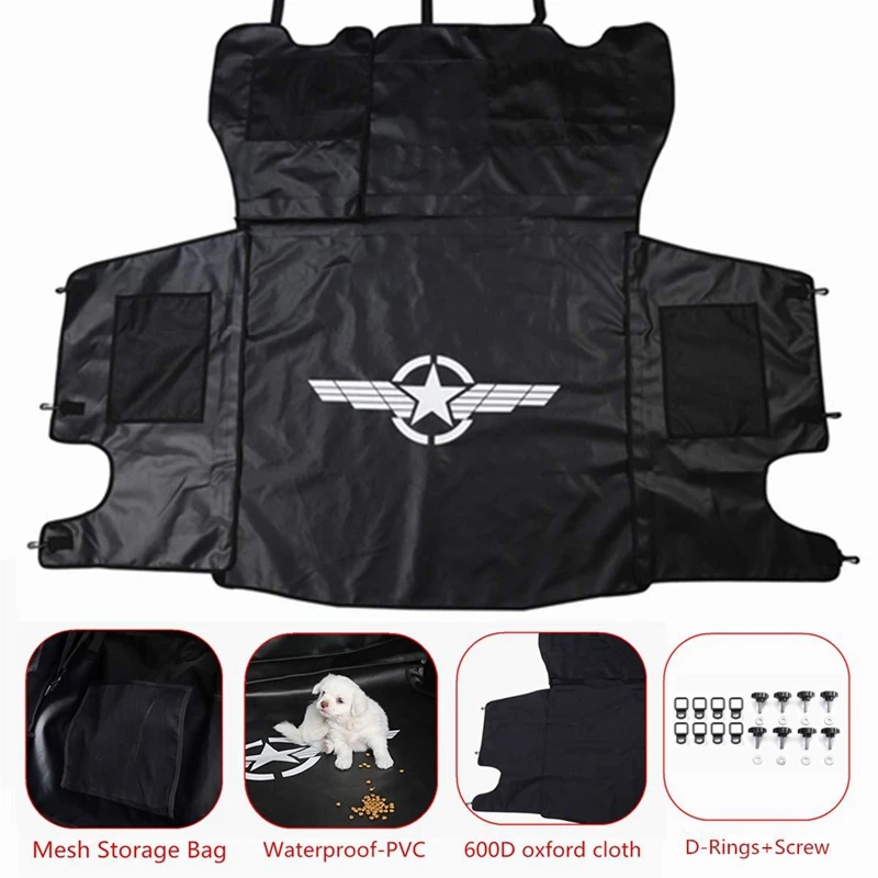 Pet Seat Proof Covers Dog Seat Covers for Jeep Wrangler Jk Jl 4-Door 2007+ Hammock with Waterproof Stain-Resistant Hypoallergeni