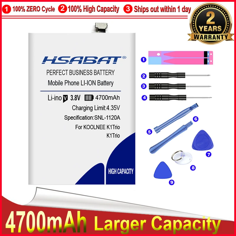 HSABAT 0 Cycle 4700mAh Battery for KOOLNEE K1 Trio High Quality Mobile Phone Replacement Accumulator | Мобильные телефоны и