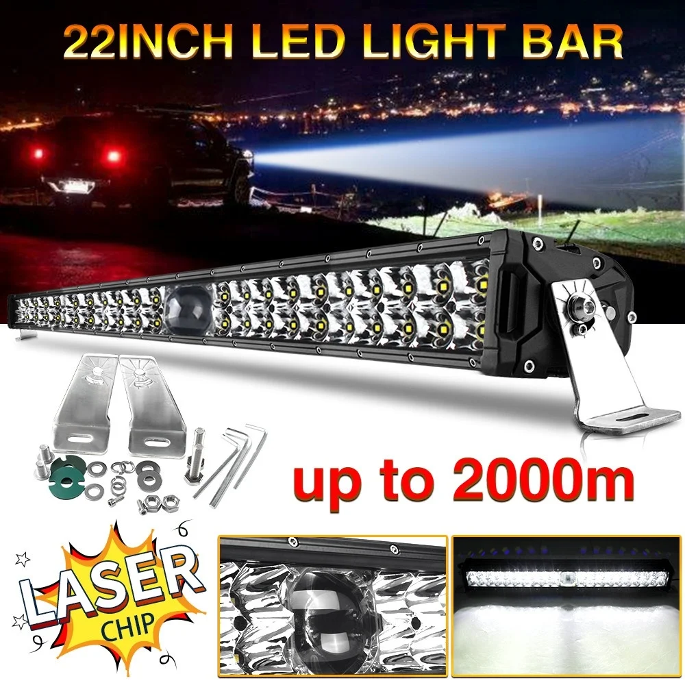 

CO LIGHT 2020 NEW Super Bright Car 4x4 LED Driving Lights Barra LED Combo Beam 2000m 2 Rows 14 22 Inch LED Laser Light Bar 9-30V