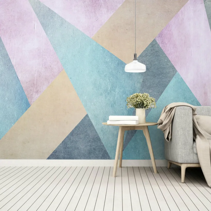 

Drop Shipping 3d Custom Mural TV Background Nordic Minimalistic Personality Abstract Geometric Style Wallpaper For Living Room