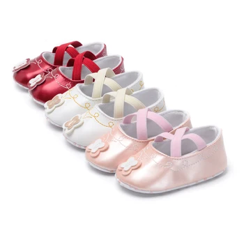 

Newborn Baby shoes Toddler Baby Girl Crib Shoes Boy Soft Sole PU Leather Butterfly Infant Anti-Slippery easy on off prewalker