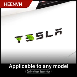 Heenvn – autocollant Space X pour Tesla modèle 3 2021, étiquette en Fiber de carbone, accessoires pour queue de lettre, pour Tesla modèle Y S Logo 