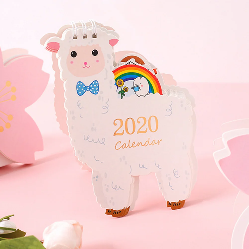 

2020 Calendar Mini Cute Cartoon Stand Up Desktop Monthly Calendar Home Office Desktop Supplies Decorations