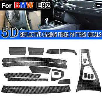 

NEW 1 Set 5D Carbon Fiber Patern Carbon Fiber Interior Sticker Vinyl Center Console Trim For BMW 3 Series E92