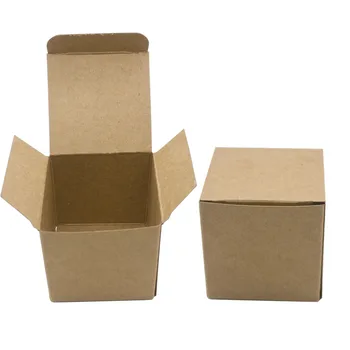 

50pcs Small Kraft paper gift packaging box,square kraft cardboard handmade soap candy box,DIY white wedding craft paper gift box