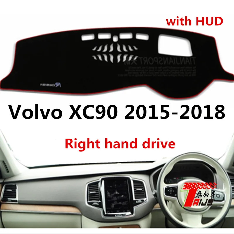 Taijs правый руль автомобиля приборной панели Крышка для Volvo XC90- с HUD хорошее качество анти трещин Новое поступление модный коврик