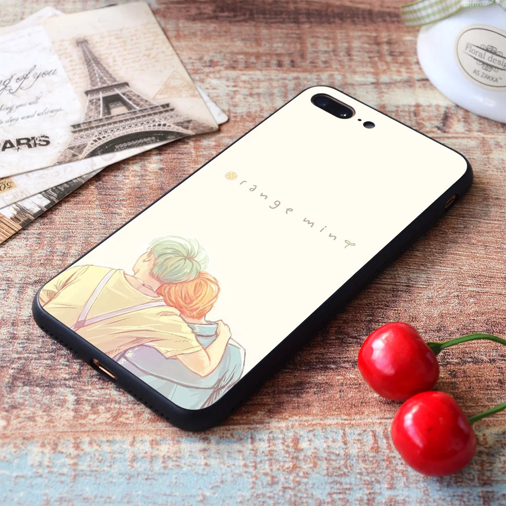 iphone 8 plus wallet case For iPhone Orange Mint Yoonmin Soft TPU Border Apple iPhone Case iphone 8 cardholder cases