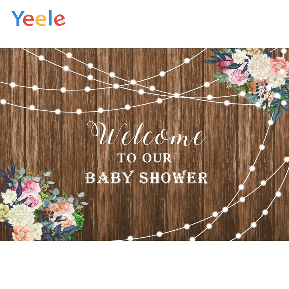 

Photophone Wood Flower Baby Shower Photography Backdrop Newborn Children Birthday Party Background Photo Studio Vinyl Photocall