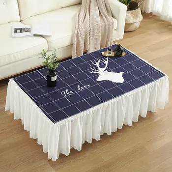 

New Tea Tablecloth Chiffon Lace Dining Table Cloth Living Room Coffee Table Cover Rectangle Dust Cover