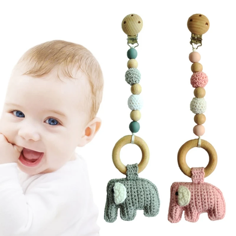 

New Baby Teether Teething Pendant Pram Clip Hanging Toy Wooden Nursing Molar Soother Pacifier Chain Stroller Mobile Rattle