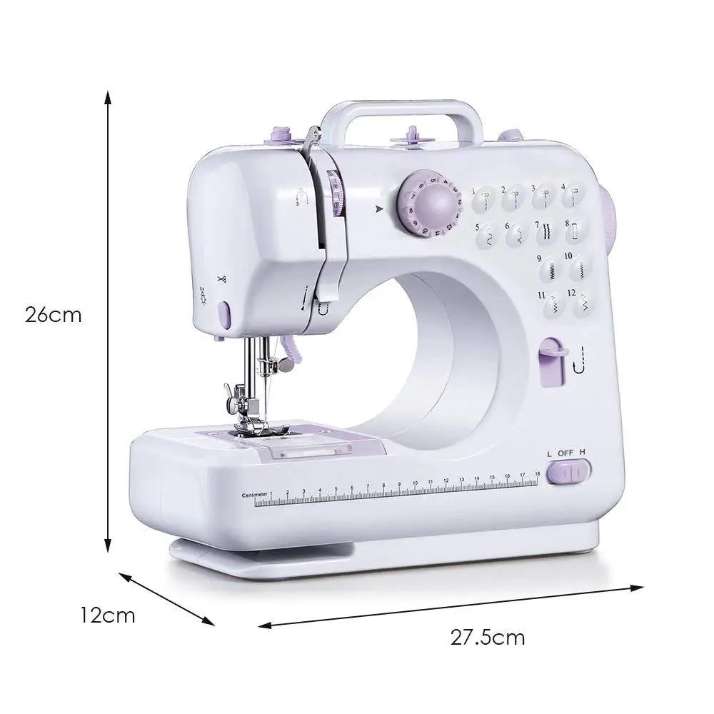 Мини швейная машина электрическая бытовая 12 стежков многофункциональная двойная нить и скорость свободная рука крафтинг машина для починки