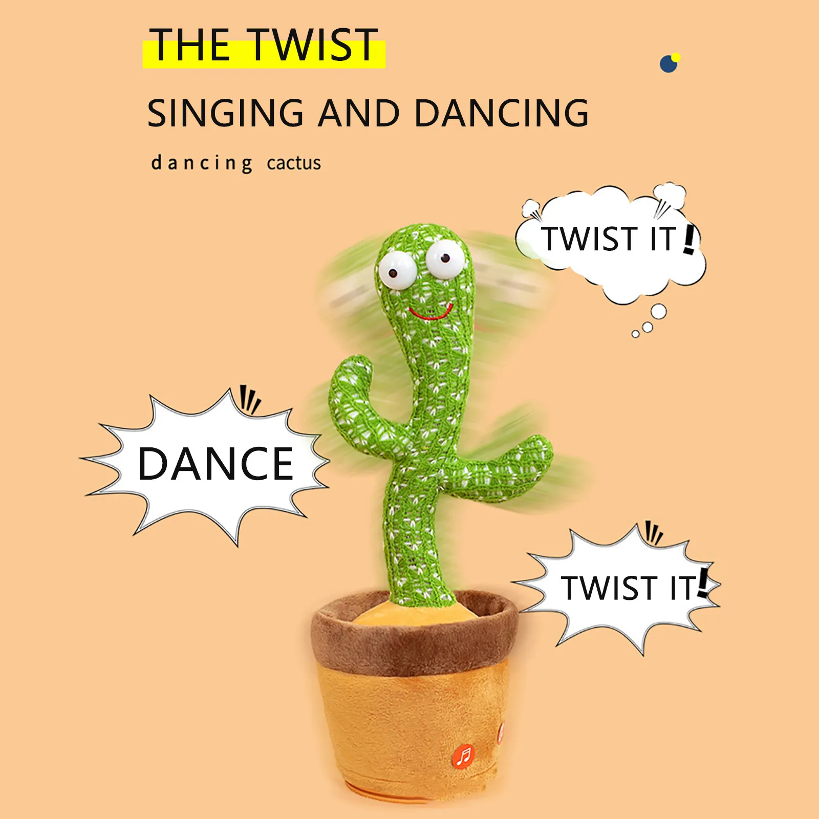 32cm Cactus Plush Toy Electronic Dancing Toy with Polish Song Plush Dancing Cact