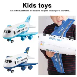Детские игрушки большой складной самолет модель инерционная музыка авиасимулятор дети мальчики модель игрушечной машины инерция