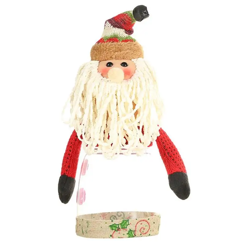 Children Candy Gift Box Creative Linen Cartoon Apple Box Santa Claus Snowman Elk Christmas Decorations for Home