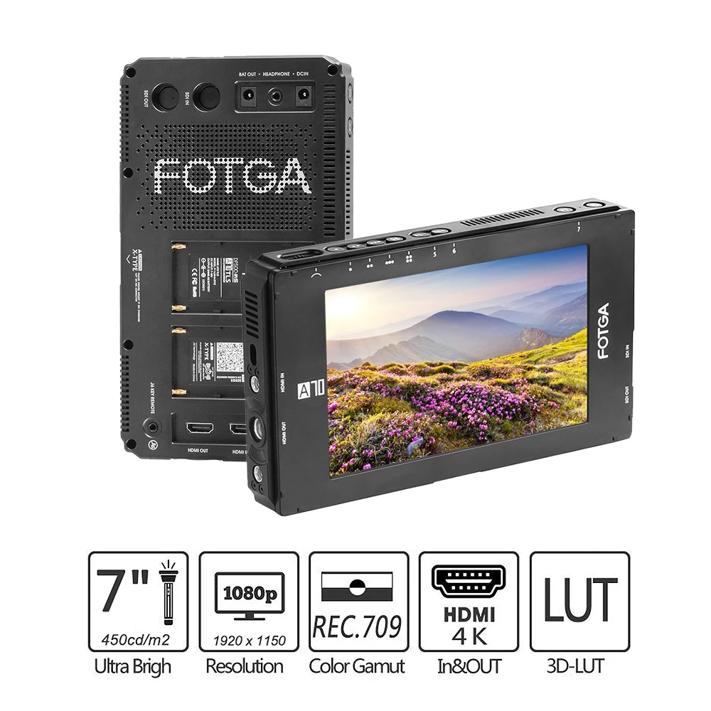 FOTGA A70/A70T/A70TL/A70TLS " FHD видео накамерный полевой монитор ips SDI 4K HDMI 3D LUT двойная NP-F Батарейная пластина для A7S II GH5 - Цвет: A70TL