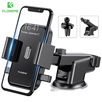 

FLOVEME 2 in 1 Car Phone Holder For iPhone 11 Pro Max Windshield Car Mount Universal Car Holder Stand Smartphone Voiture Telefon