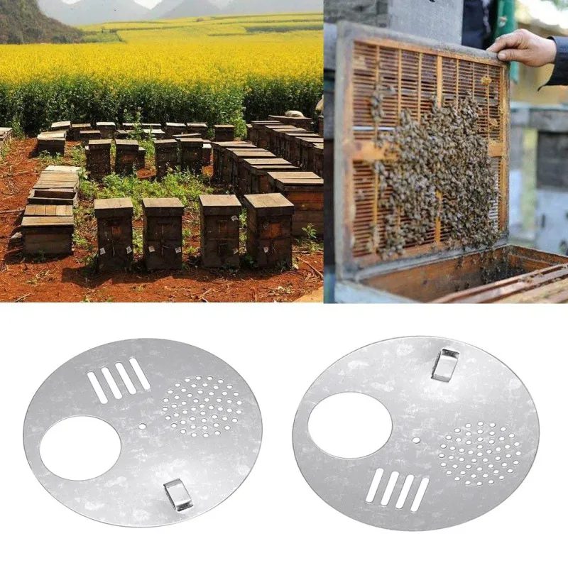 

Stainless Steel Beehives Bee Box Door Cage Beekeeping Nest Door Equipment Round Hive Hole Beekeeping Tools Supplies