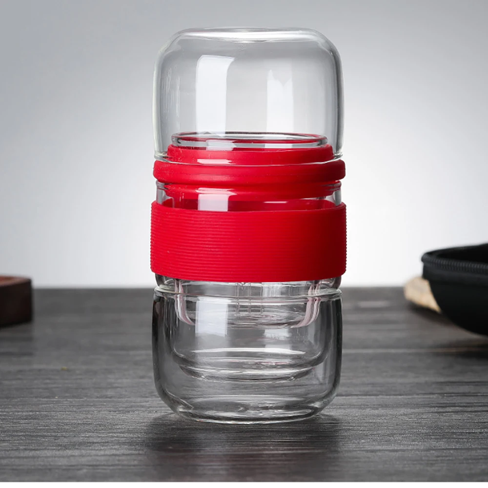 

Travel Teaware Sets With Carring Cases High Borosilicate Glass Tea Portable Heat-resistant Filter Flower Tea Teaware Sets