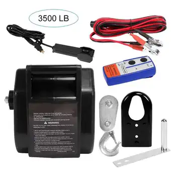 

2000 Pounds 3500 Pounds 12V Electric Winch Boat Winch with Radio Remote Control Winch Cable Material Handling Tools