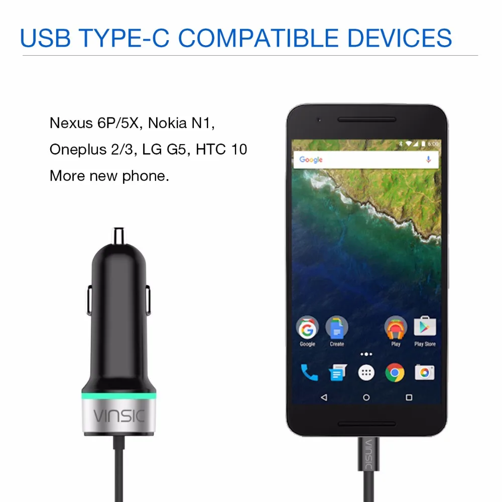 Автомобильное usb-устройство для зарядки телефона для samsung S10 S9 Plus автомобильное зарядное устройство Micro usb type C кабель высокоскоростной 5.4A прикуриватель