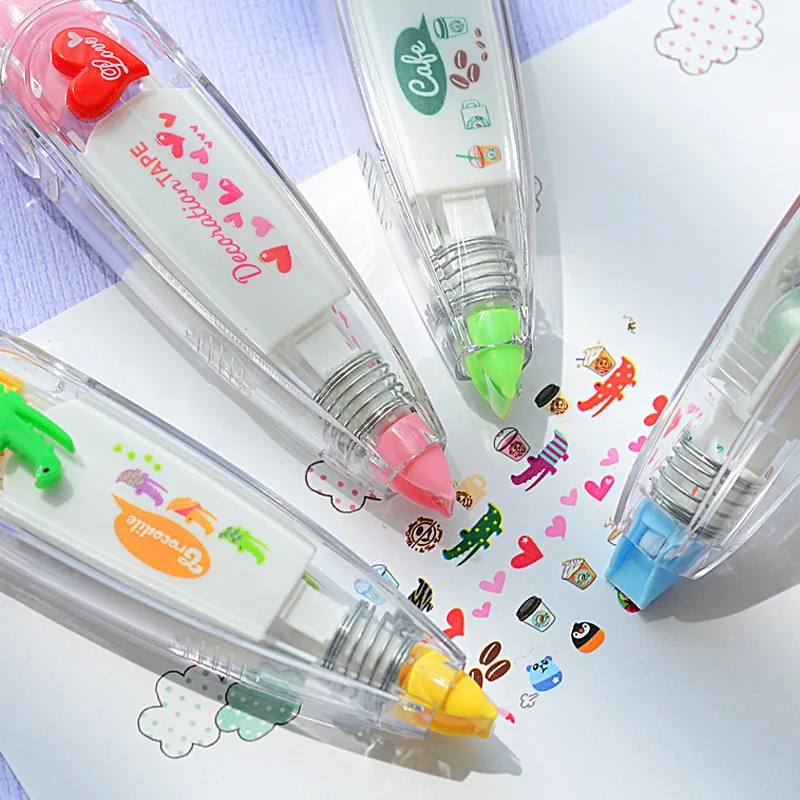 

Cute Animals cat Press Type Decorative Correction Tape Scrapbooking Diary Stationery School Supply kids paint toys