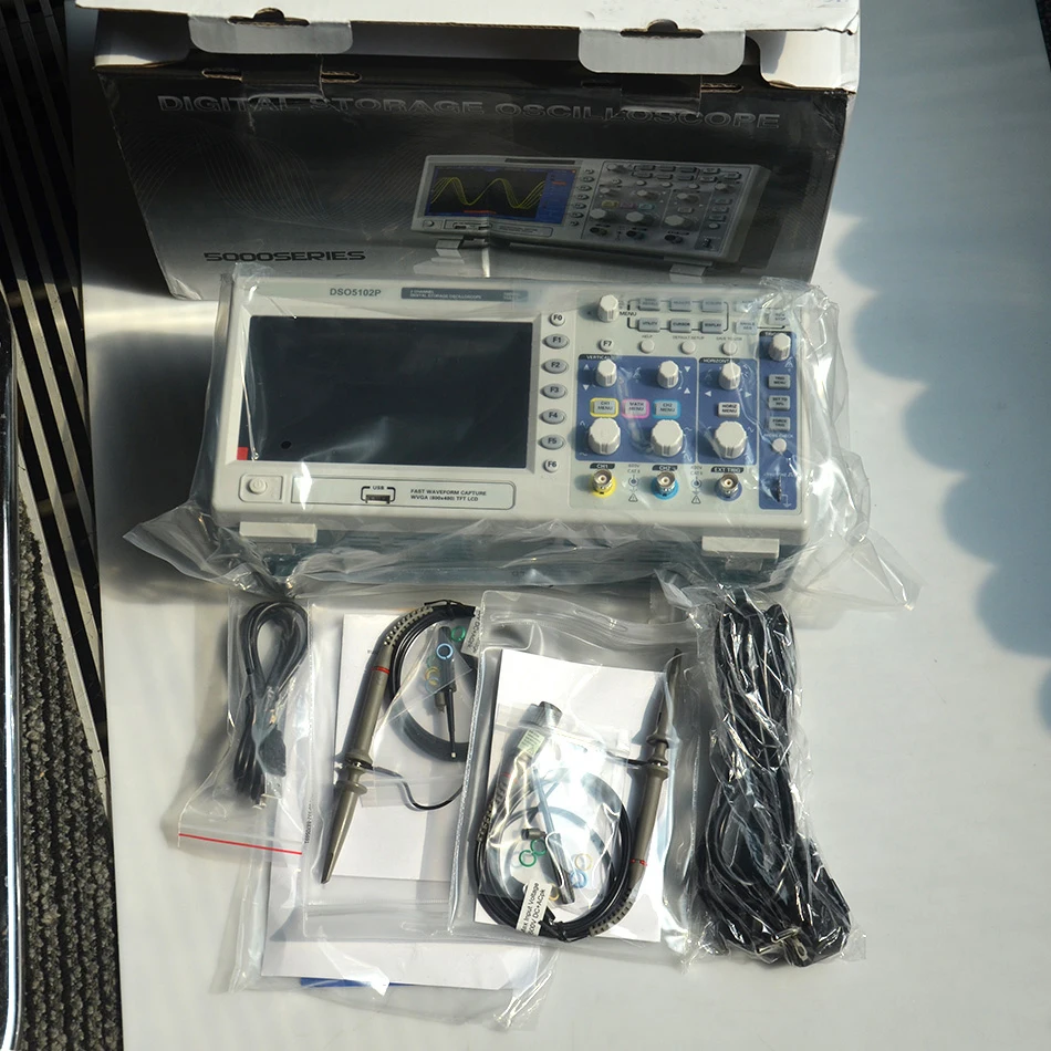 DSO5102P Цифровой осциллограф 100 МГц 2 канала 1GSA/S 7 ''Tft lcd лучше, чем Ads1102cal