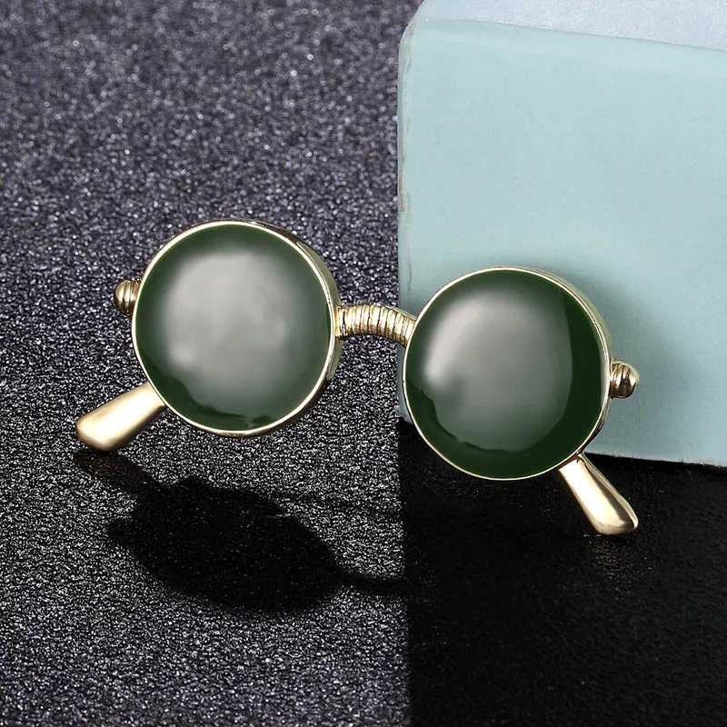 green Zlxgirl модные розовые эмалированные солнцезащитные очки форма капельная девушка брошь ювелирные изделия рождественские подарки женские массивные панк хиджаб заколка на шарф - Окраска металла: green