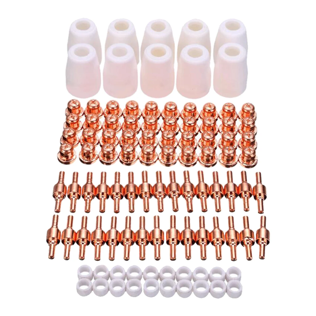 100pcs Air Plasma Cutter  Nozzle Tip Consumables Cup Splitter Extended Kit 0~40A for PT-31 LG-40/Torch CUT-40