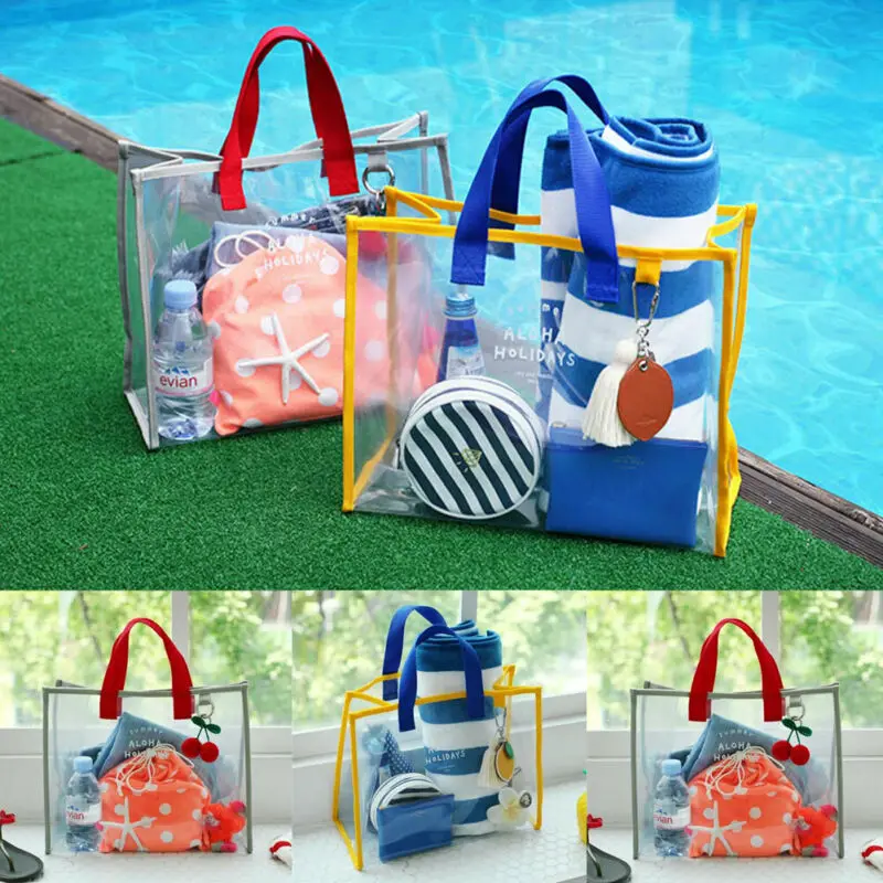 Модные женские ПВХ прозрачный мешок для отдыха сумки Tote дамские сумки на плечо портативные сумки для женщин Прозрачные сумки