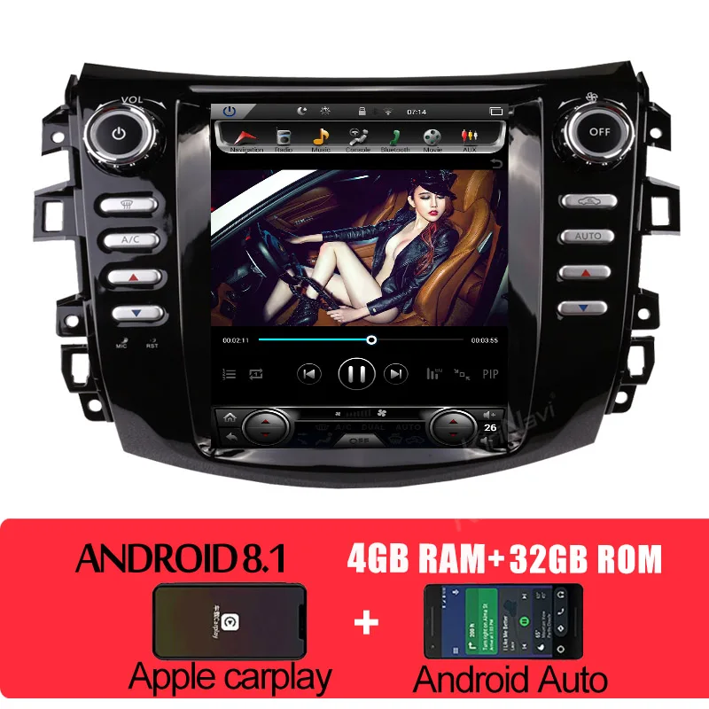 Android Car Radio KiriNavi вертикальный экран Tesla style 1 Din Android 8,1 автомобильный Радио gps навигатор для Nissan Navara NP300 TERRA автомобильный dvd-плеер 4G - Color: Android Car Radio