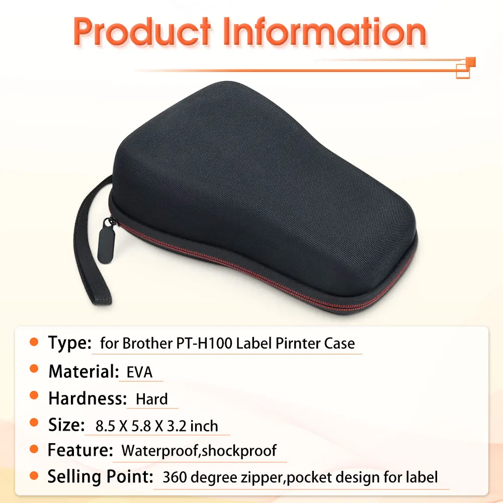 PT H110 라벨 프린터 하드 케이스 Brother P-touch PT-E100 PT-E105 PT-E110 PT-H105 보호 가방(5PK TZ 231 포함)