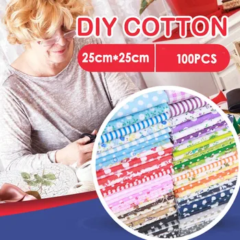 

100PCS Cotton Craft Fabric Bundle Patchwork Squares Quilting Patchwork DIY Textile Cloth Handmade Accessories Handkerchiefs