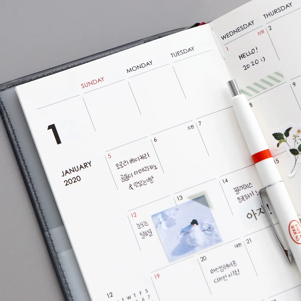 Pocket Weekly Agenda 176P 100*168*15mm Month Week Plan Gift