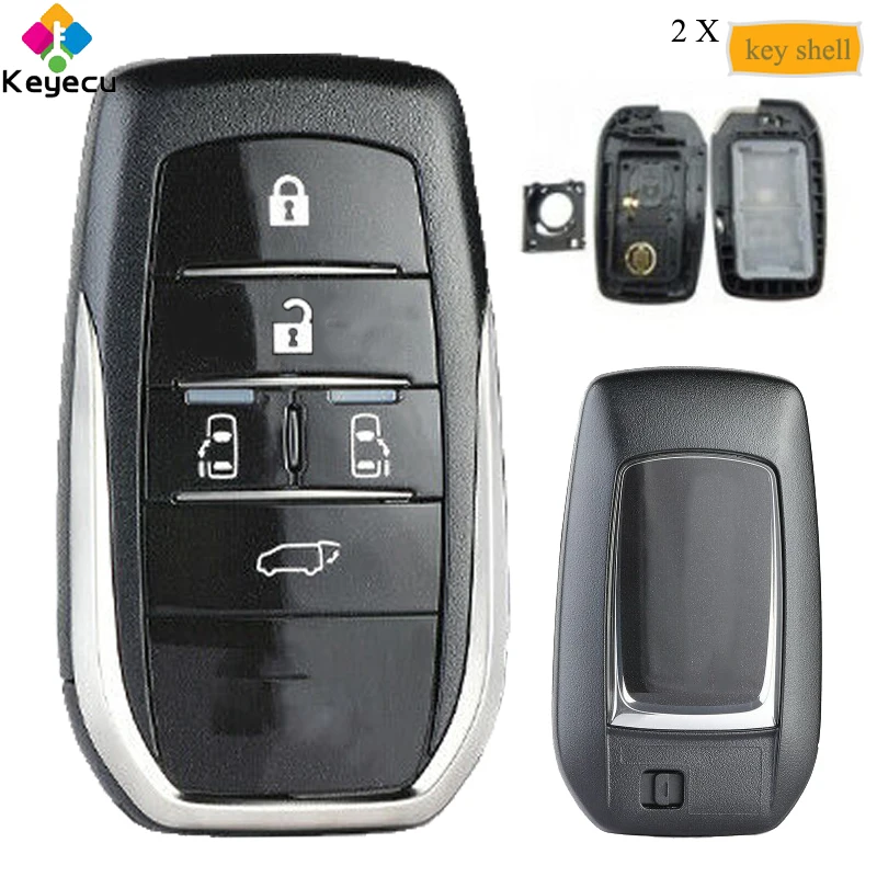 

KEYECU Pair Replacement Smart Prox Remote Control Car Key Shell Case With 5 Buttons - FOB for Toyota Vellfire Alphard Previa