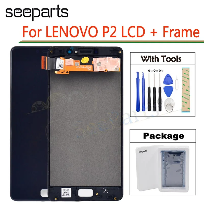5," lenovo Vibe P2c72 P2a42 P2 ЖК-дисплей сенсорный экран дигитайзер сенсор сборка lenovo P2 ЖК-дисплей с бесплатными инструментами