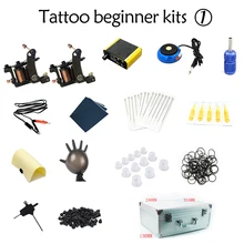 Набор для начинающих татуировки Серия 1 машина/иглы/ручка/мини источник питания/360 градусов педаль/бумага для переноса татуировки
