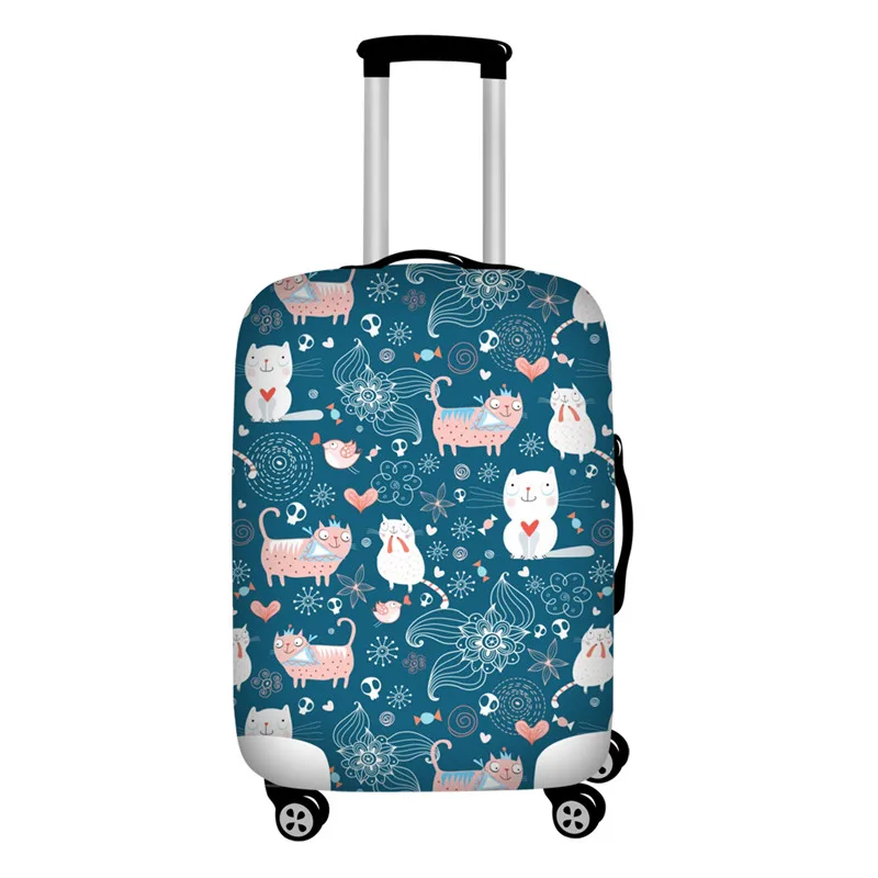 Twoheartsgirl Cartoon Floral Cat Giraffe Luggage Protective Dust Cover Waterproof 18''-32'' Suitcase Cover Traveling Accessories - Цвет: Z5463