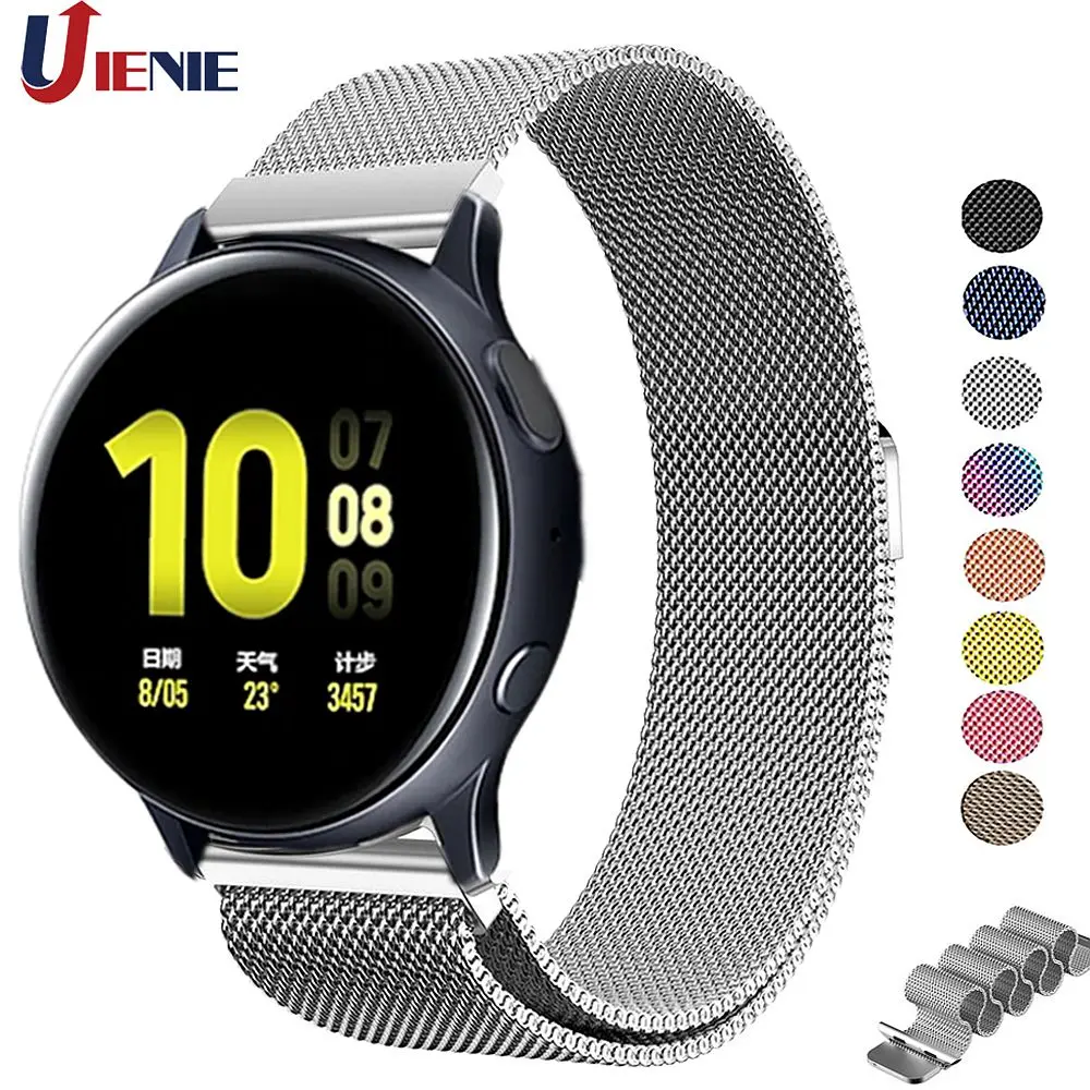 Ремешок для часов Milanese 20 мм Samsung Galaxy Watch Active 2 40/44 мм/42 смарт браслет Correa Gear