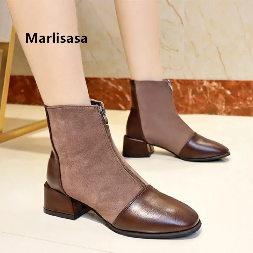 Женские Классические Коричневые ботильоны высокого качества женские