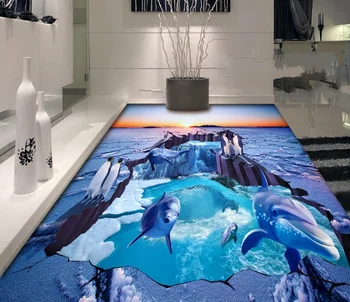 

[Self-Adhesive] 3D Dolphin 1559 Floor Wallpaper Mural Wall Print Decal Wall Murals