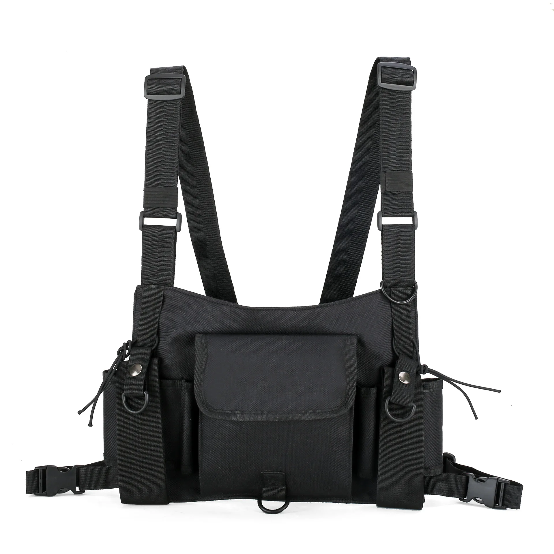 JIULIN новые модные мужские и женские функциональные и тактические нагрудные сумки, сумки для курицы и сумки для жилетов - Цвет: Черный