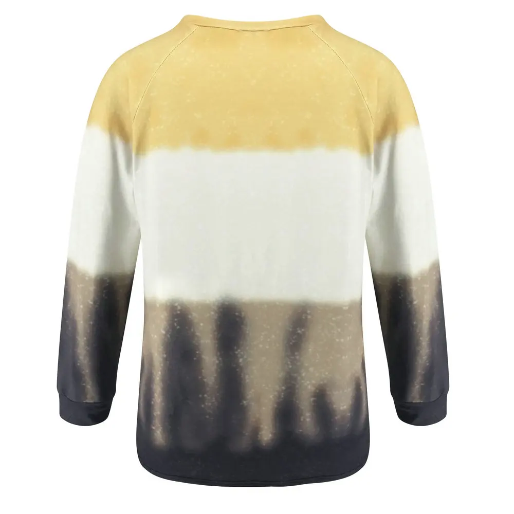 Модная женская толстовка Tie Dye, Женский мешковатый пуловер, свободные топы с длинным рукавом и круглым вырезом, джемпер, толстовки