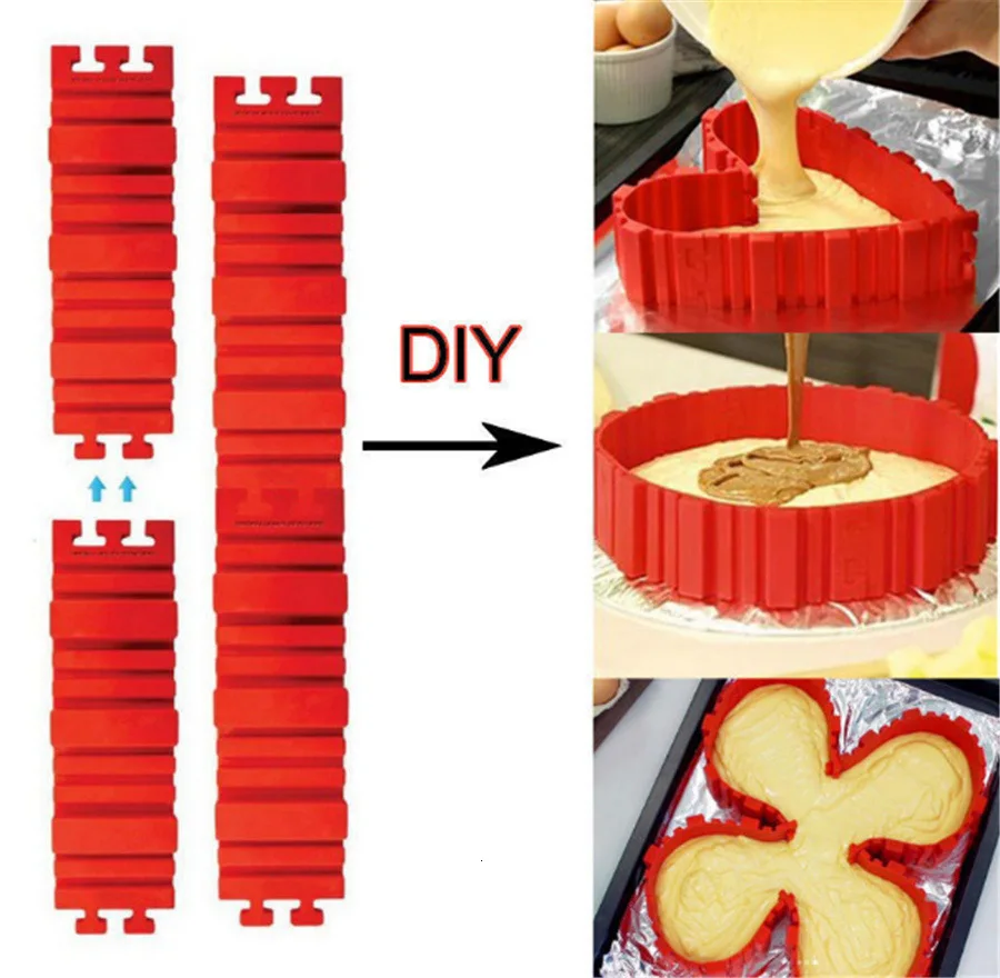 4 шт испечь змея, мульти стиль DIY Головоломка, запеченный кремнезема форма для торта, комбинация форма для торта