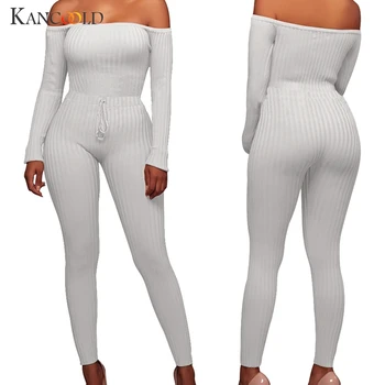 

KANCOOLD Print Sheer Mesh Jumpsuit Women Sexy Off Shoulder Long Flare Sleeve Skinny Romper Night Club Overall Outfit