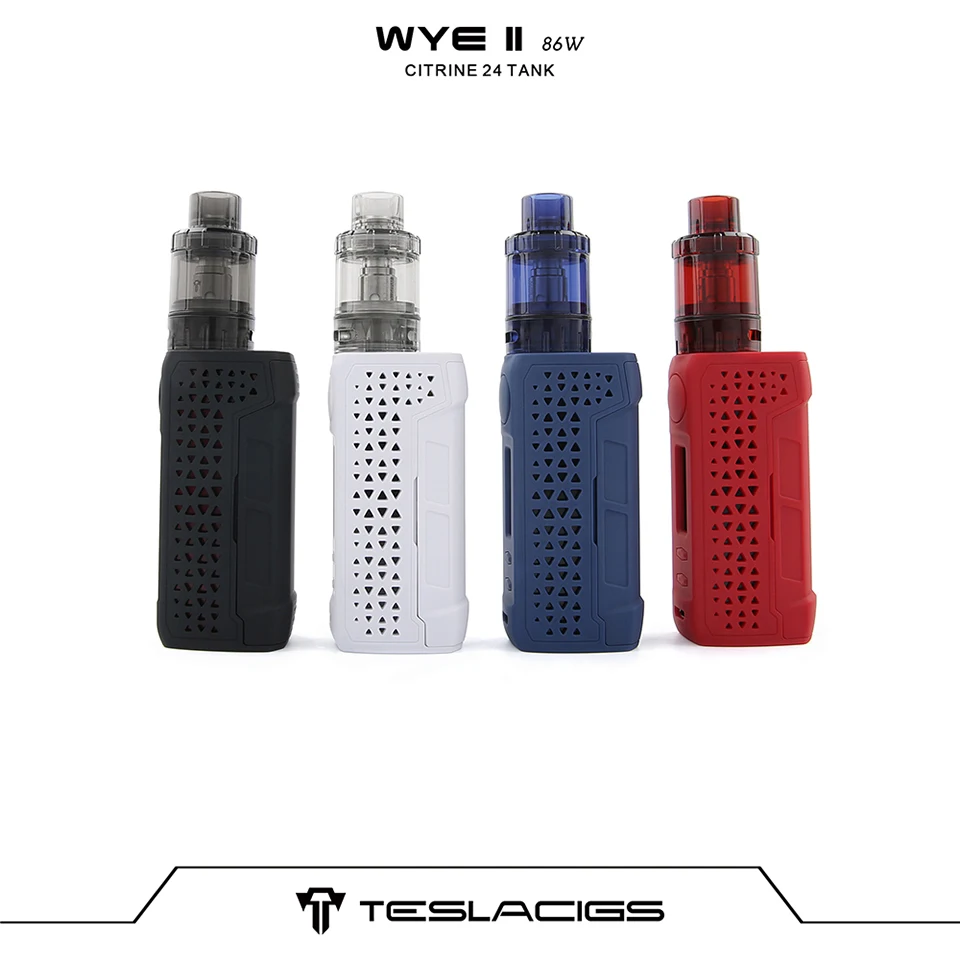 Original Veeape TESLACIGS WYE II 86W TC Vape Kit wi 4ml Citrine 24 Tank E cigarette vaping Kit vs Punk 86W Luxe Kit Shogun (15)